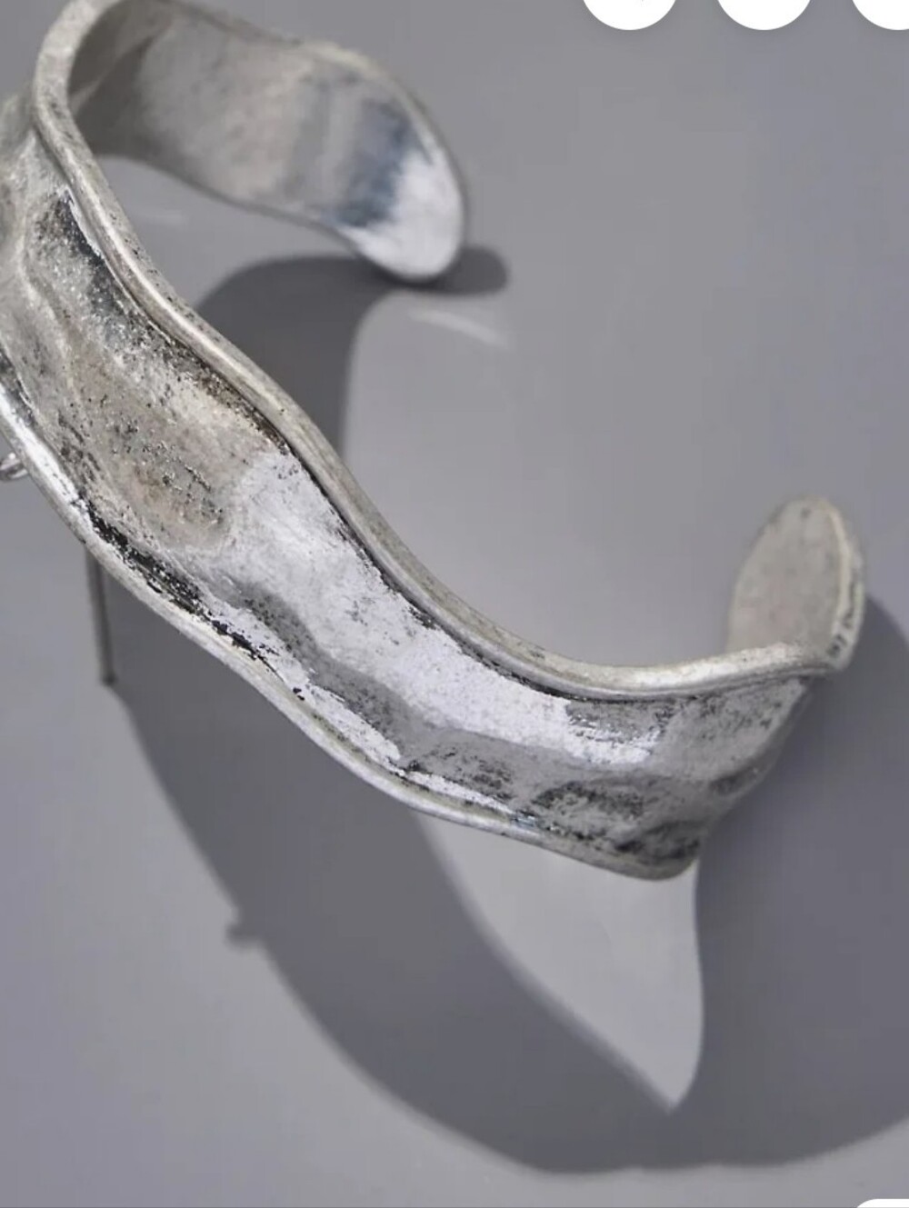 J. Jill Silver Textured Metal Cuff Bracelet - NWT